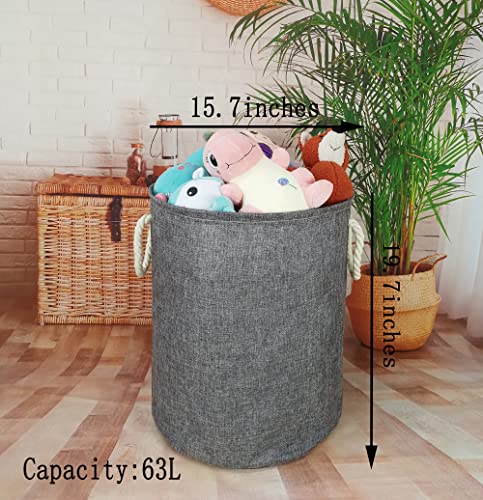 Image of Round Laundry Basket Storage Bins Nursery Hamper Gift Baskets for Home,Office,Home Decor