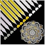 HUJUGAKO Fine Point Metallic Gel Pen, 3 Colors Gel Pen Set with Gold, Silver,White Gel Ink Pens for