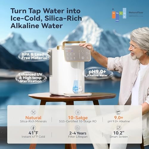 Image of Y60EC Cold Reverse Osmosis Water Mineralization System | 10-Stage RO Filtration,Ultra Dual UV, Alkaline Water,4:1 Pure-to-Drain Ratio,11-Temperature