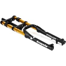 BMX E-Bike Suspension Fork 26x4.0 Inch Bicycle Fork Fat Forks/ATV Air Disc Brake Damping Adjustment 160mm Travel QR Red 26in