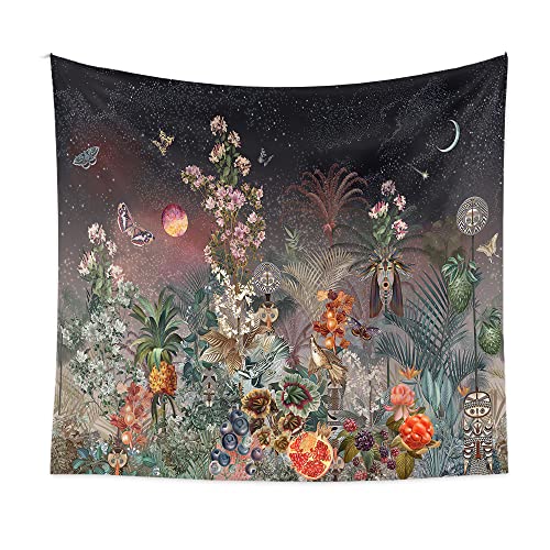 Lstlqhx Trippy Plant Tapestry Sun Moon Tapestry Wall Hanging Fantasy Flowers And Weed Tapestry Aesthetic Bedroom Wall Decor Butterfly Tapestries For Bedroom Home Dorm (Green, 36'' × 48'') #TOP1