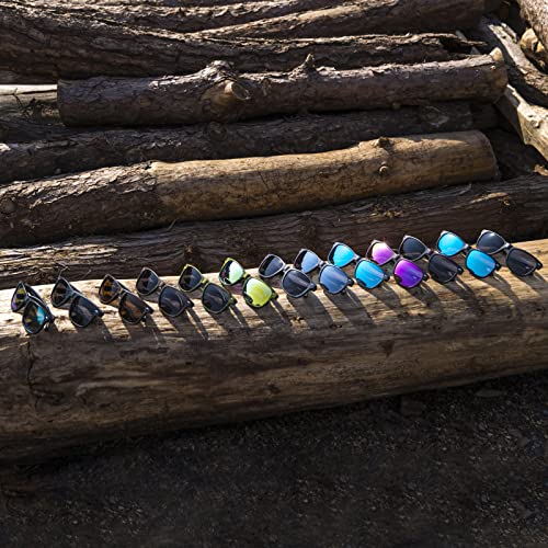 MAXJULI Polarized Sunglasses for Big Heads Men Women,UV 400 Protection Wood Grain Sun Glasses 88092