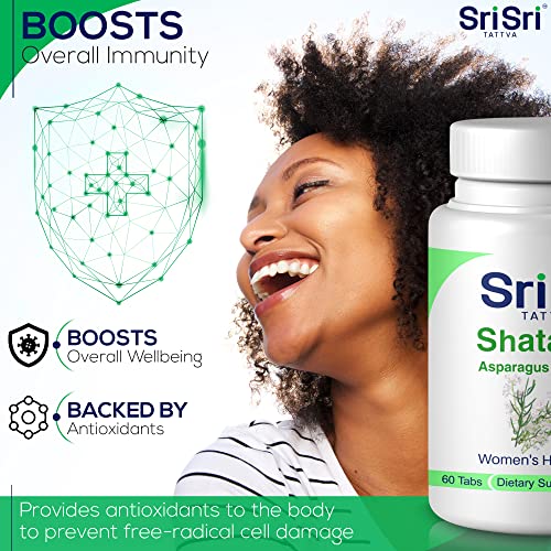 Sri Sri Tattva Shatavari Asparagus Racemosa Dietary Supplements – 60 Tablets 500Mg Organic Shatavari– Reproductive Health Ayurvedic Herb For Balancing Vata & Pitta #TOP1