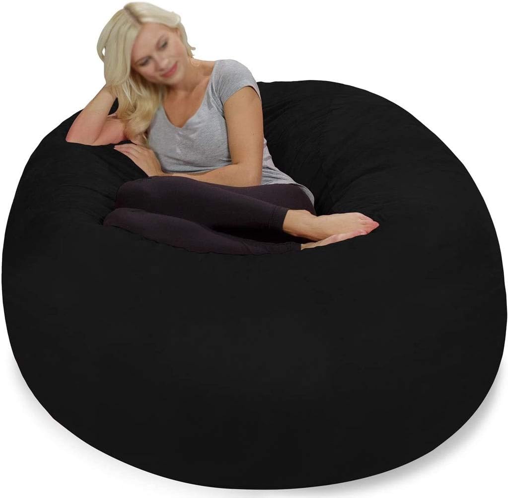 Sack Bean Bag Chair Foam Furniture Living Room Large Sofa, Soft Microfiber Covering Without Padding
