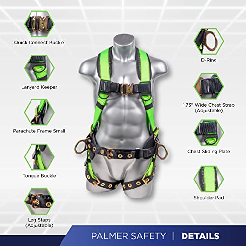 Image of Palmer Safety Fall Protection Safety Harness Hammerhead Series Safety Kit I Premium Harness + Lanyard + D-Ring Extender Kit