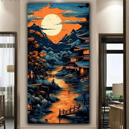 Peinture sur diamant grand format 80x160cm anti-stress avec strass ronds pour adultes