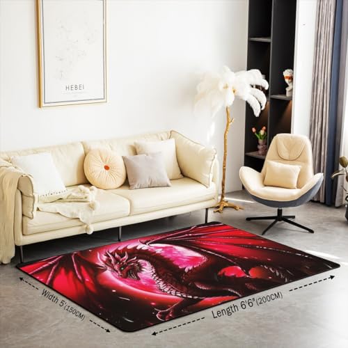 Tapete decorativo geométrico rojo 5x6'6'' miniatura 2