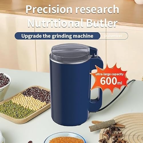 مطحنة قهوة مطحنة توابل كهربائية بقوة 300 وات , بولة من الفولاذ المقاوم للصدأ 600 مل، سكين ثماني شفرات، مطحنة متعددة الأغراض لحبوب القهوة والمكسرات والبذور والأعشاب والحبوب (600 مل)