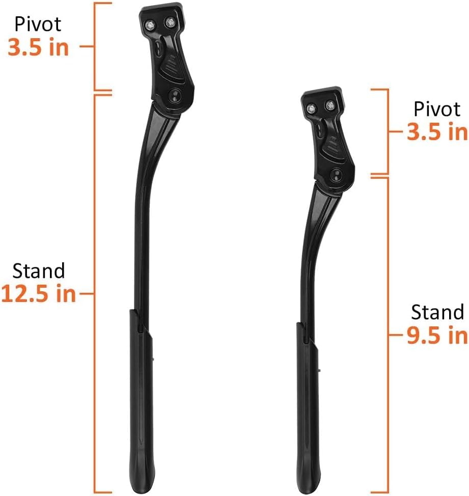 Image of BV Bike Kickstand - Mountain Bike Kick Stand for 24-29 inch Bicycles - Adjustable Length, Non-Slip Sole, Aluminum Alloy Material - Black Bicycle Kickstand
