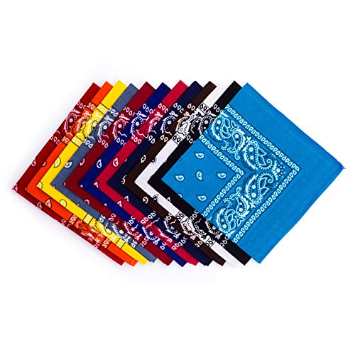 Simes Bandanas 12 Pack, Headbands For Women, Bandanas For Men, Bandanas