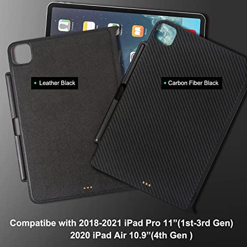 Haflyer Case For 2020/2021/2022 Ipad Air 10.9" & 2018/2019/2020/2021/2022 Ipad Pro 11" - Magic Keyboard Compatible Case With Pencil Holder (Keyboard Not Included) - Carbon Black #TOP5