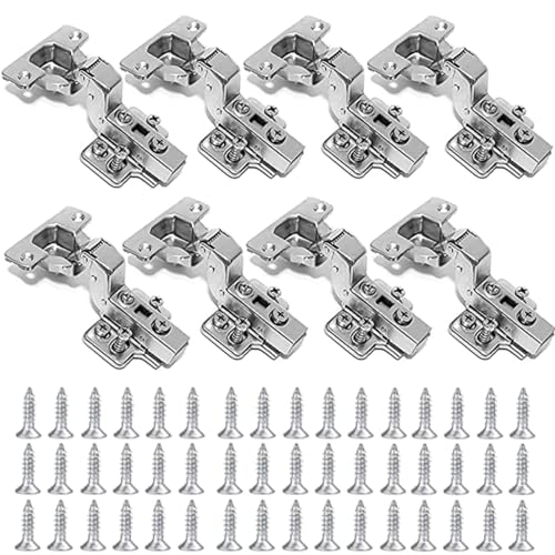 8 Pcs Inset Soft Close Kitchen Cupboard Hinges - Cabinet Hinges for Cupboard Doors & Wardrobe Doors (35mm)