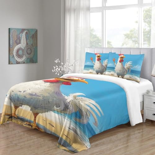 Parure de lit microfibre douce Le Coq imprimé 3D ultra-résistant - 5