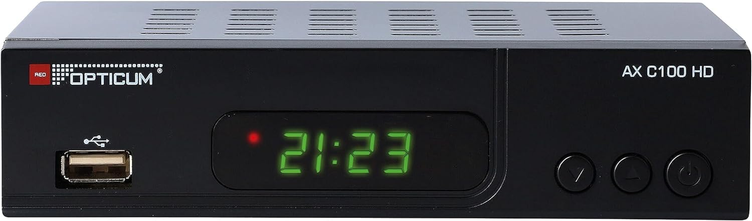 Ricevitore via cavo RED OPTICUM AX C100 HD con funzione di registrazione PVR I digitale Ricevitore via cavo HD - EPG - HDMI - USB - SCART - Ricevitore audio coassiale I per TV via cavo, nero