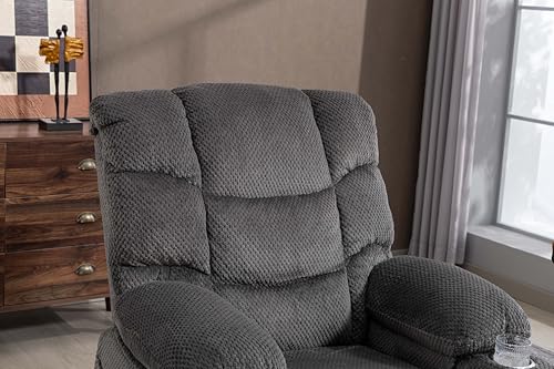 Sillón eléctrico reclinable tela terciopelo gris miniatura 6
