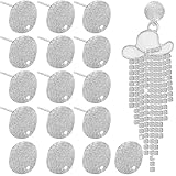 Healvian Pendientes Planos de Aleación con Agujero, 20 Unidades, Aguja de 12 Mm, Diámetro 12 Mm, Color Plata, para Decoración de Joyas y Manualidades, Accesorios de Bisutería para Mujer