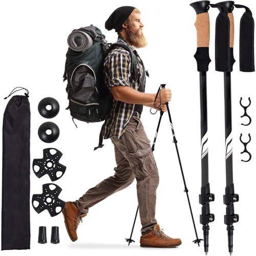 Hiking Trekking Poles, 2 Pack Lightweight, Collapsible