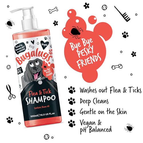 Flea and Tick Dog Shampoo by Bugalugs, Works on Smelly Puppies & Dogs, Contains Neem Oil & Eucalyptus Oils, PH Balanced Vegan Pet Shampoo, Used by Professional Groom - Image 8