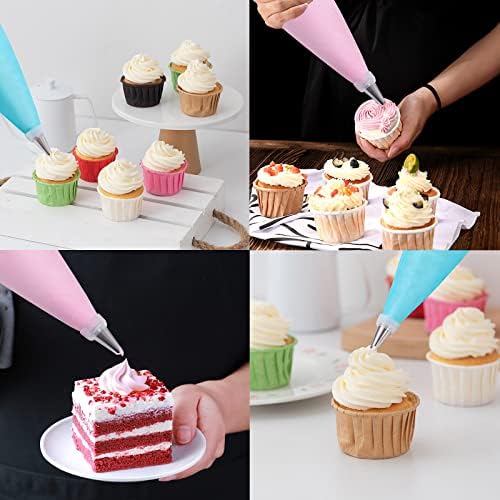 Piping Bags and Tips Set, 100Pcs 12 Inch Pastry Bags, Icing Bags Disposable - 4