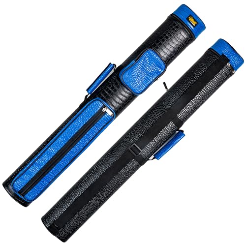 Billmart Pool Cue Case, 2 X 3 Hard Pool Cue Stick Carrying Case, Billiard Stick Accessories, Blue