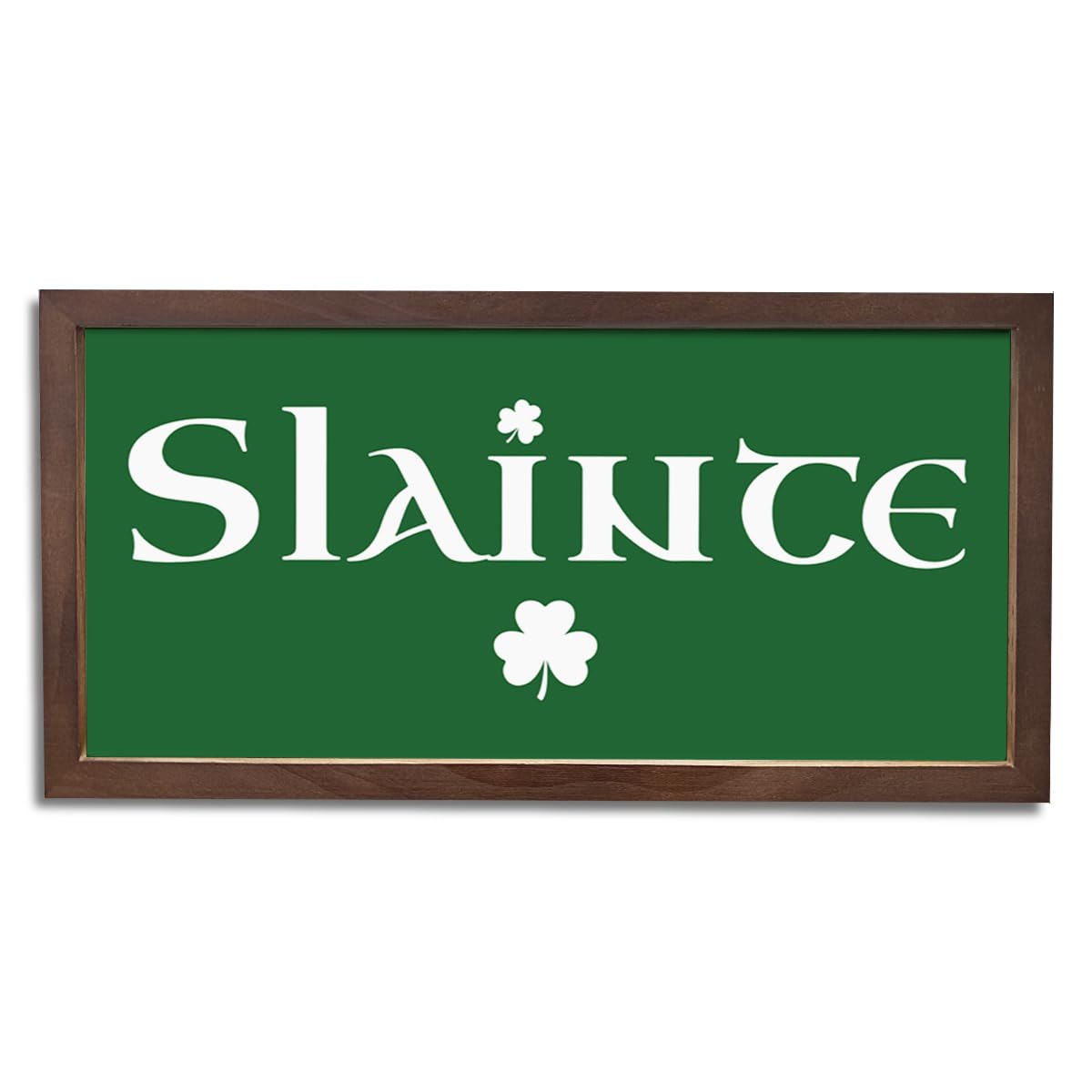 Slainte Sign, Cute Irish Decor, Green Wooden Plaque Signs, St Patricks Day Decorations for Home, Office, Bar, Club, Indoor, St. Patrick's Day Gift, 15×7.5×0.3 inches
