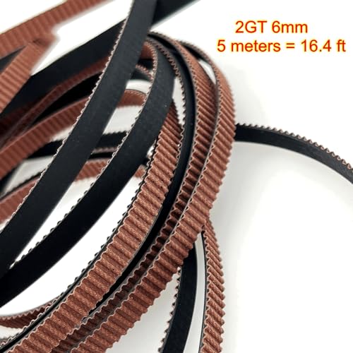 JZK GT2 Zahnriemen LxB 5mx6mm Teilung 2mm Glasfaserkern mit Zahnoberfläche für 3D-Drucker, CNC-Drehmaschinen, Fräsen und mechanische Getriebe.