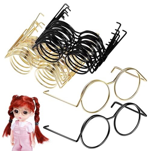 TOYANDONA 20 Gafas para Muñecas Minigafas De Metal Sin Marco con