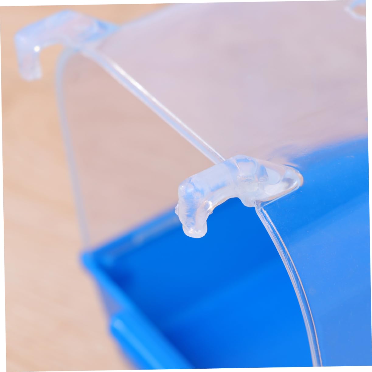 VANZACK 2pezzi Vasca da Bagno per Uccelli con Funnel Box per Bagno di Pappagalli Accessorio per Pulizia Avicola Blu Design Intelligente e Resistente per Uccelli di Piccole
