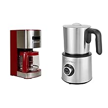 Koolatron Kenmore Coffee Maker 12 cup Red + Kenmore Automatic Milk Frother & Steamer