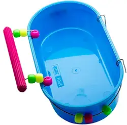 Banheira Para Calopsita Grande Conica Decorada Com Poleiro - Injetfour