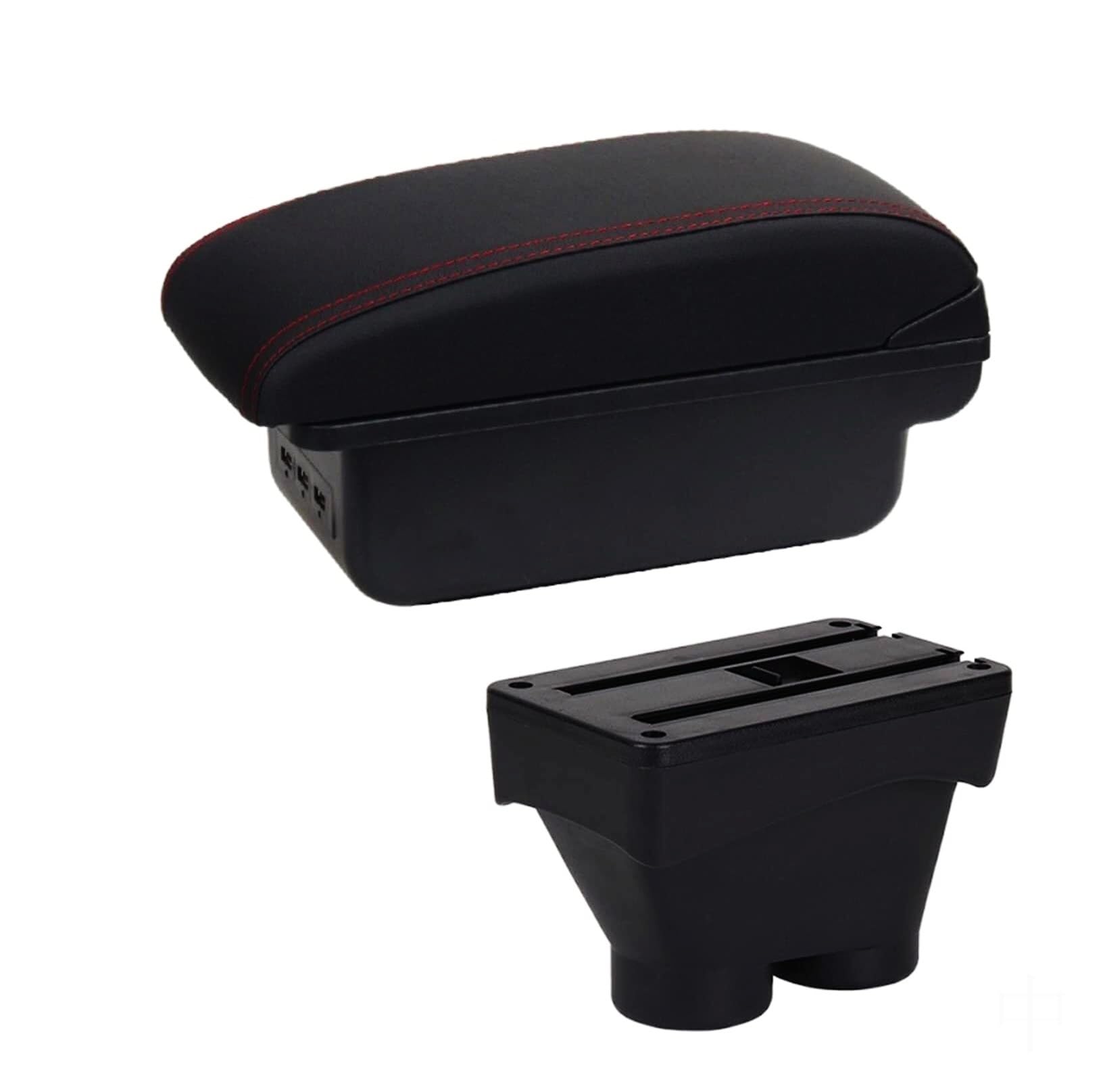 Storage Box For Peugeot For 208 2012-2021 Center Console Armrest Storage For Box with Dual Layer, USB For Charger and Ashtray(B1 3usb)
