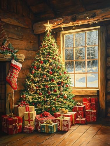 Diamond Painting Sapin de Noël en strass cristal 5D haut de gamme