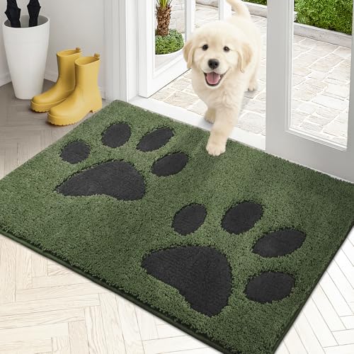 Paillasson microfibre 50,8 x 80 cm lavable et antidérapant vert - 2