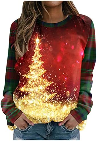 Unisex Animal Print Crew Neck Ugly Christmas Xmas Pullover Sweatshirt Ugly Christmas Sweater for Women Cats Red
