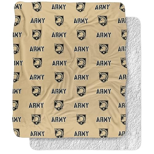 US Military Academy Blanket, 50"x60" Logo Pattern Silky Touch Sherpa Back Super Soft Throw Blanket