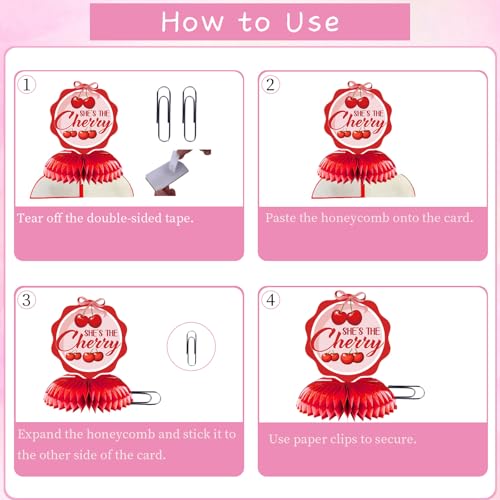 Image of Cherry Baby Shower Decorations for Girls, 9PCS She's the Little Cherry Theme Honeycomb Centerpieces Decor, Cherry Welcome Baby Party Table Decoration Supplies Kids