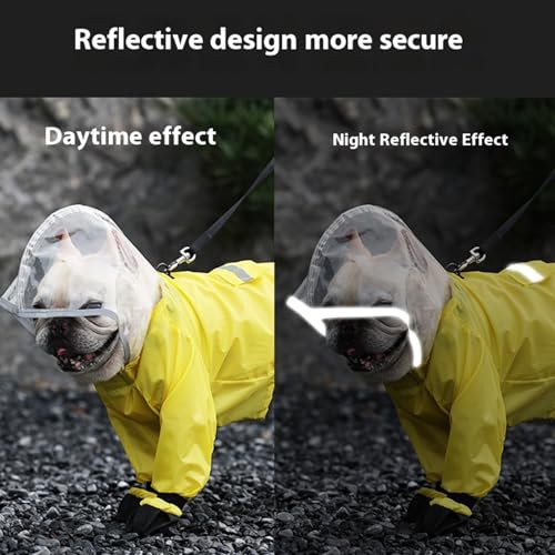 Imperméable pour chien réfléchissant et coupe-vent avec capuche