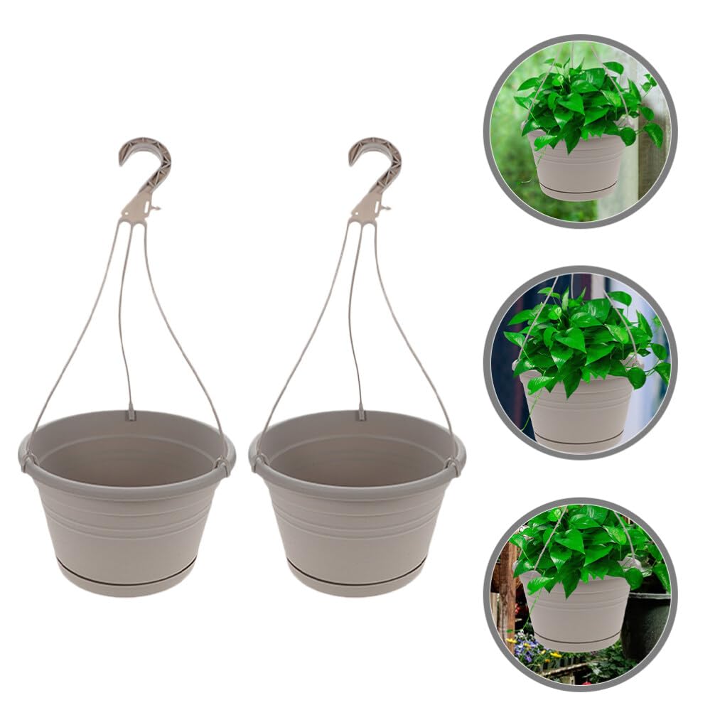 Yardwe 2 Suspendus Pots de Fleur Plastique Intérieur Extérieur Jardin Balcon Terrasse