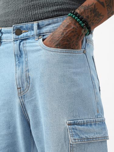 Bewakoof Herren Baggy Fit Jeans, Indigo_654891, 46 – Bild 8