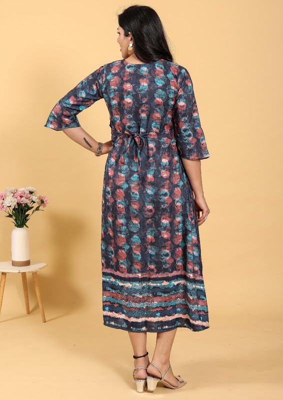 Image of RITIJYA Zipless Feeding Kurta Dress for Women | Maternity Nursing Kurti, No-Zip Easy Access | Extra Pleats Pre to Post Pregnancy | Quick-Dry Fabric | S-4XL