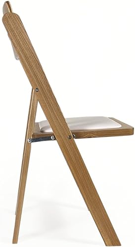Miniatura 6 de Silla plegable de madera con asiento acolchado, asientos comerciales apilables para eventos en interiores y exteriores, fiestas, bodas, banquetes,