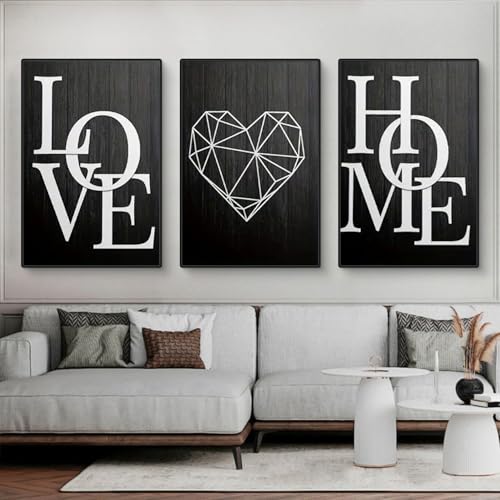 Lot de 3 posters géométriques noirs et blancs pour habillage mural modulaire