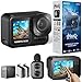 WiFi/WLAN günstig Kaufen-WANNTO Action Cam Motion Max 5K 30MP,IPX8 Unterwasserkamera 20M Wasserdicht ohne Gehäuse WiFi EIS Dual-Screen, mit 2in1 kabellosem Mikrofon Fernbedienung (Motion Max)