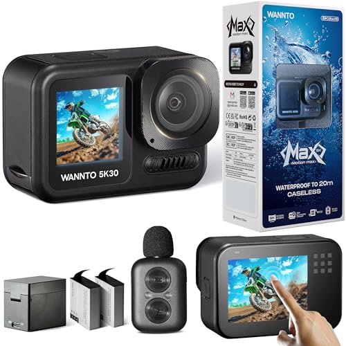 【Action Camera con Doppio Schermo a Colori】 Motion Max Con un innovativo design a doppio schermo a colori, passa facilmente tra le viste di inquadratura e di monitoraggio. Lo schermo frontale vivido soddisfa le tue esigenze di selfie, mentre il touchscreen posteriore da 2 pollici semplifica le operazioni