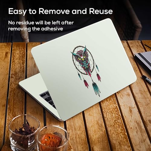 Image of Galaxsia Owl Art Full Body Vinyl Laptop Skin /Sticker /Cover Upto 15.6 Inches Laptops Laminated-Removable-HD Quality Compatible for Hp-Dell-Sony-Lenovo-Asus etc.(15x10 Inches)