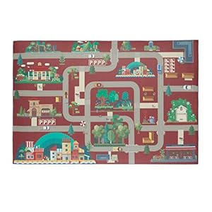 Relaxdays Speelmat straat, vrij van schadelijke stoffen, waterdicht, antislip, speeltapijt kinderen, PVC, 0,5 x 120 x 80…