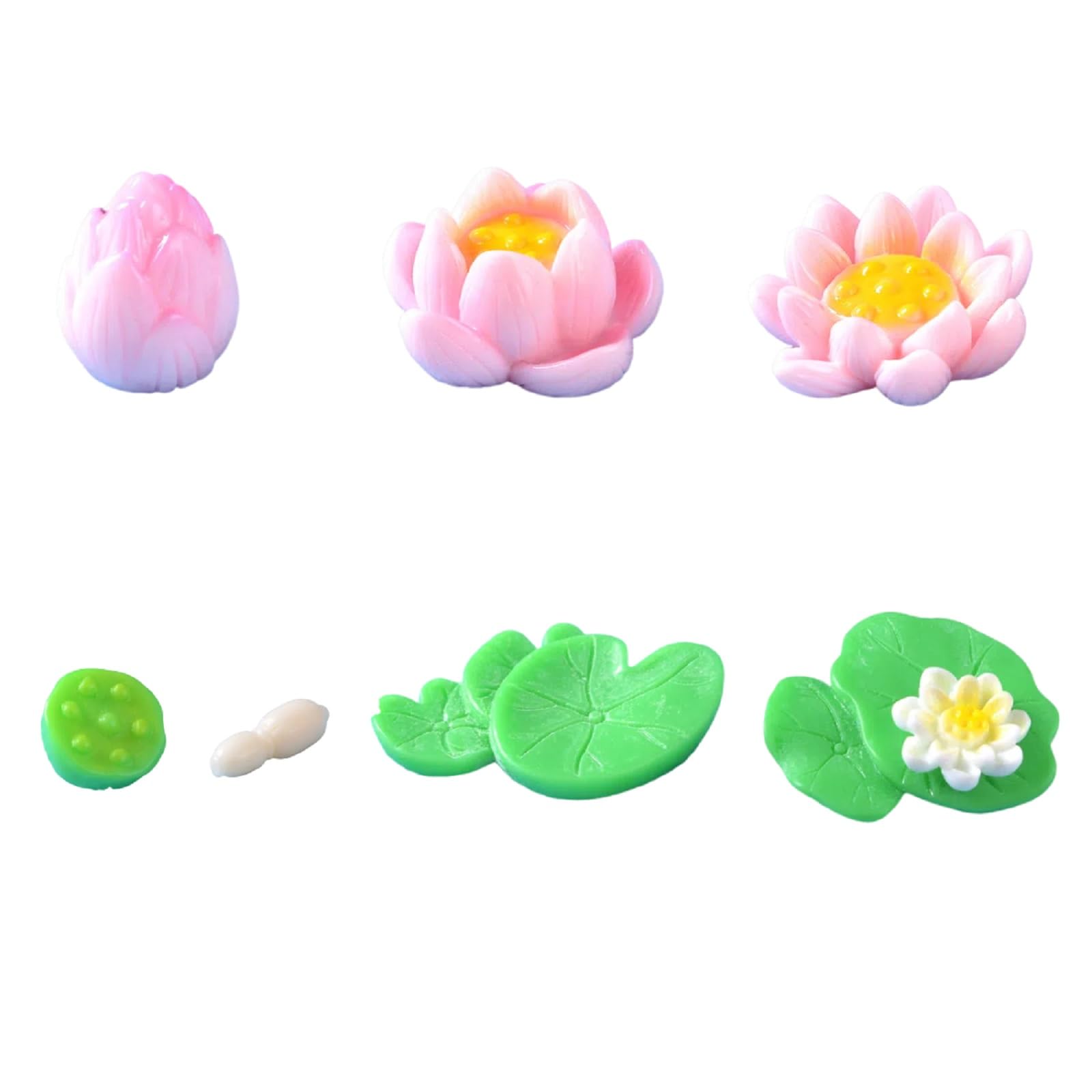 BUYUP 水槽 アクアリウム 蓮の花 7種類セット かわいい ミニチュア フィギュア オブジェ 水槽用アクセサリー 水族館 花園 インテリア 装飾品 睡蓮 枯れない花 置物 癒し 盆栽飾り 雑貨 マイクロ風景 ガーデン ミニ情景コレクション (蓮の花) [並行輸入品]
