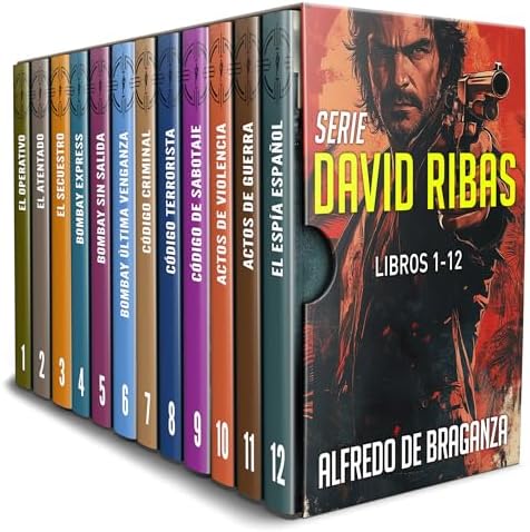 COLECCIÓN DE THRILLERS EN ESPAÑOL 1-12: serie David Ribas: Antología de espionaje, suspense, acción y aventura
