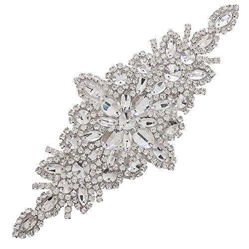 Rhinestone Applique Hand Crystal Bridal Applique for Wedding Bridesmaid Dress Belt Decoration or Headpieces Garters