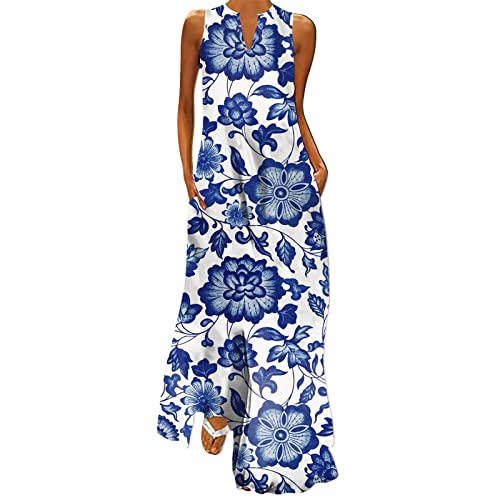NNGOTD Robe D Ete Femme Courte élégante Sexy Robes Courte D'été Cou Rond sans Manches Imprimé Floral Bohème Grande Taille Pas Cher Mode Rétro Mini Jupe...